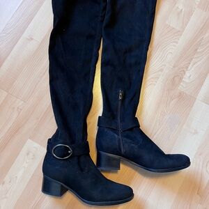 Over the knee suede boots